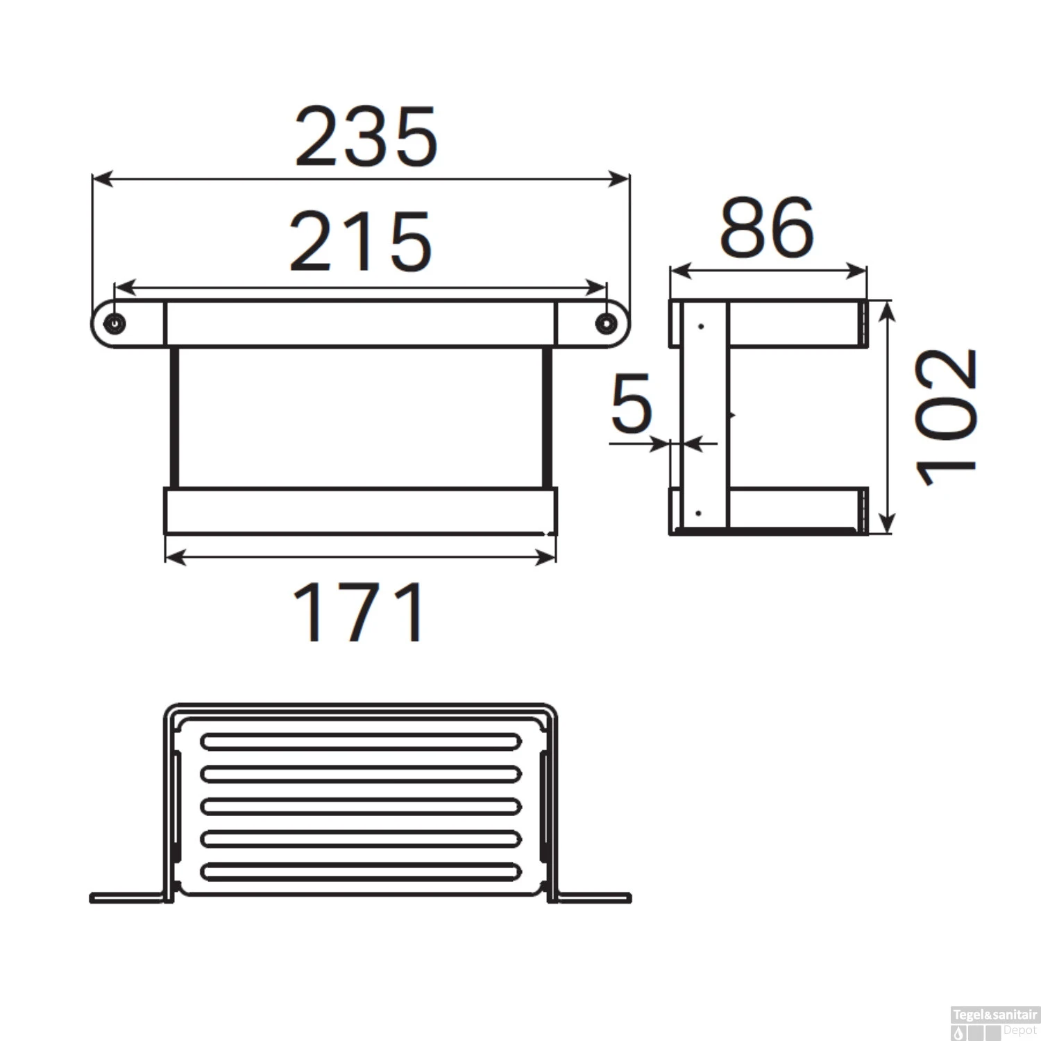 Badkamerrekje Haceka Ixi 60x11 Cm RVS 4 Badkamerrekje Haceka Ixi 60x11 Cm RVS - Afbeelding 4