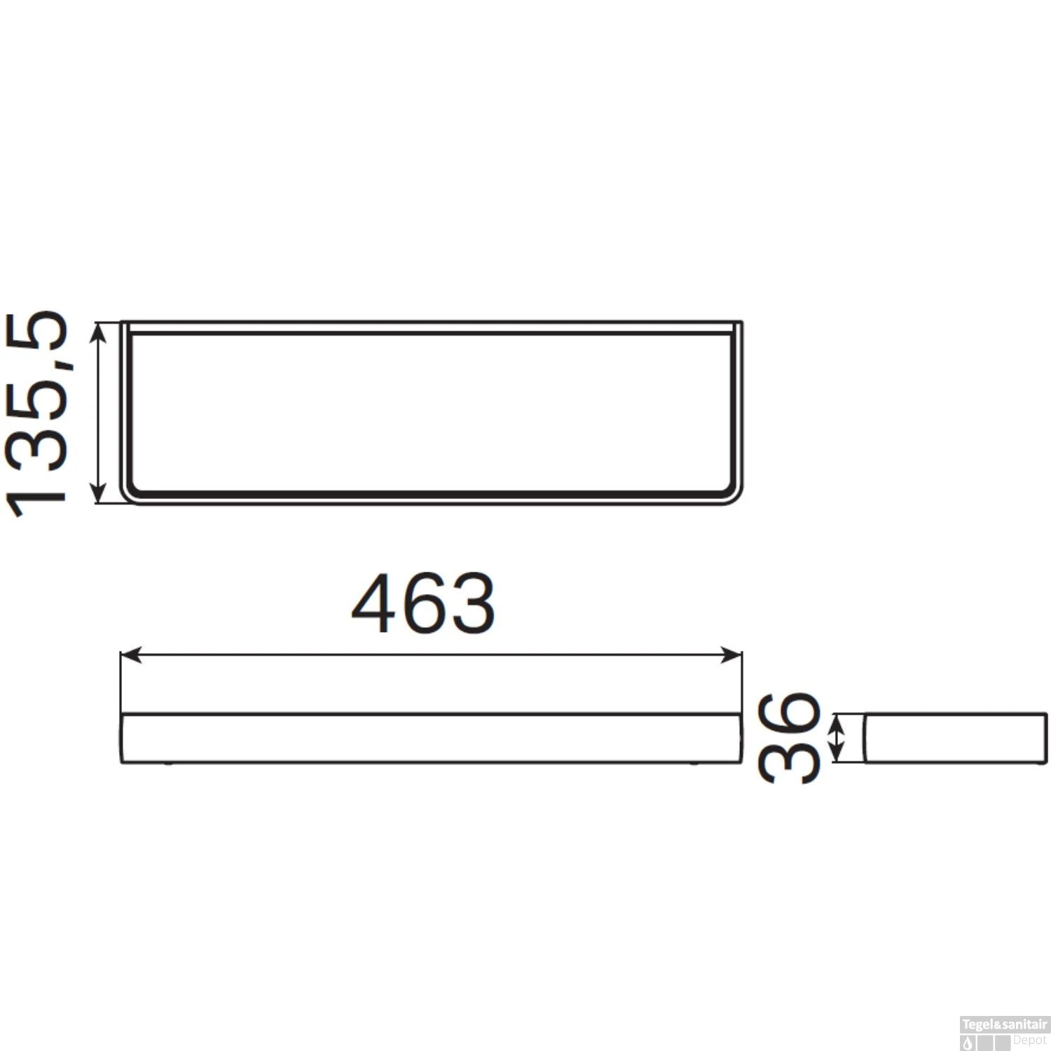 Planchet Haceka Aline Brushed 46x3,5 Cm Aluminium Geborsteld Zilver 3 Planchet Haceka Aline Brushed 46x3,5 Cm Aluminium Geborsteld Zilver - Afbeelding 3