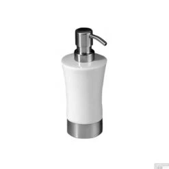 Zeepdispenser Sapho Justy Vrijstaand 300 ML Keramiek Wit / RVS