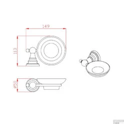 Zeephouder Sapho Diamond Hangend 14.9x5 Cm Brons / Glas -SEALSKIN Winkel 1318 02 zeephouder sapho diamond hangend 14.9x5 cm brons glas 6
