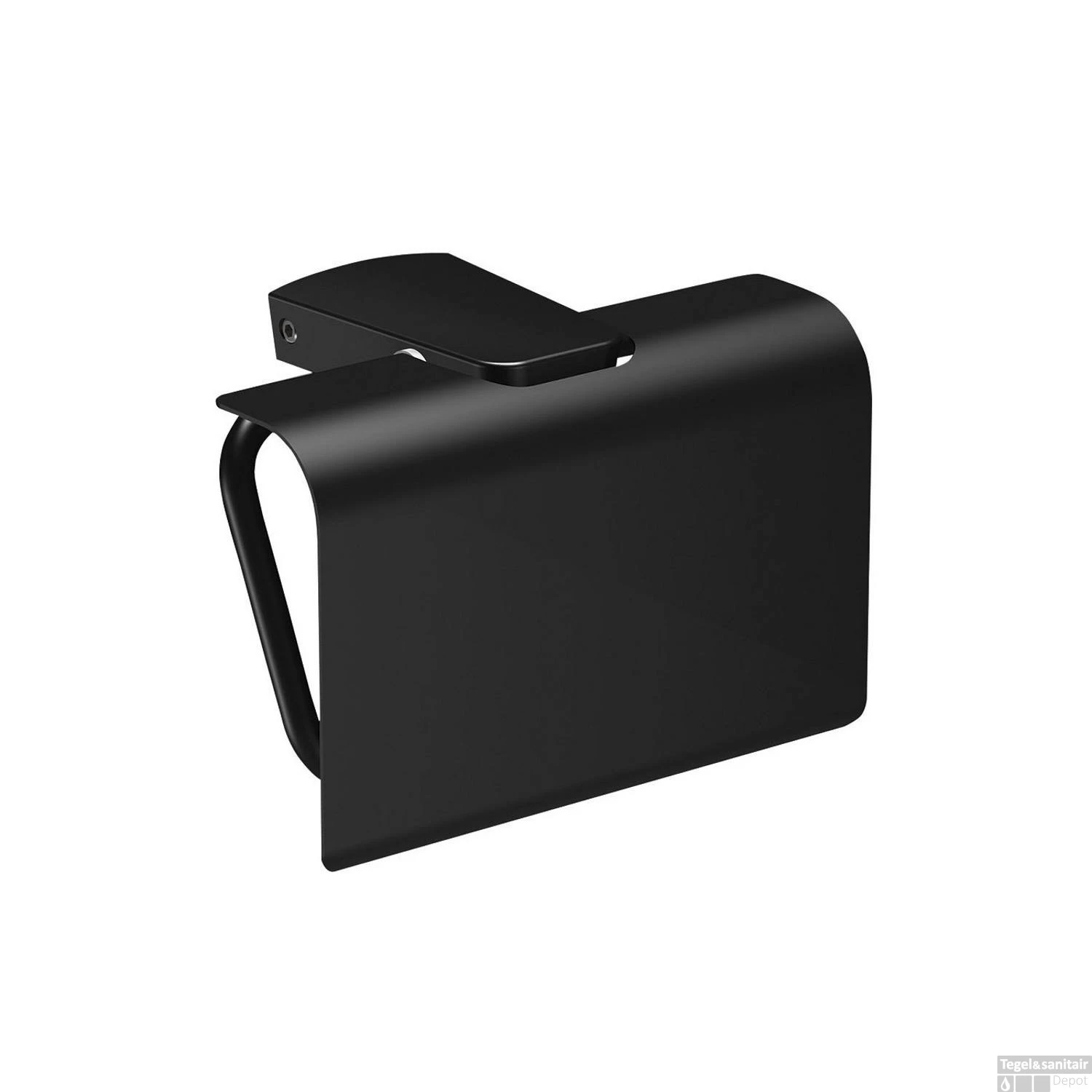 Toiletrolhouder Sapho Zen Black 13.6x9.9 Cm Met Klep Zwart 1 Toiletrolhouder Sapho Zen Black 13.6x9.9 Cm Met Klep Zwart