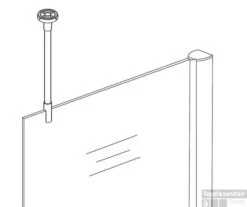 Plafond Stabilisatiestang Wiesbaden Rond 100cm Inkortbaar Chroom -SEALSKIN Winkel 20.3866 1