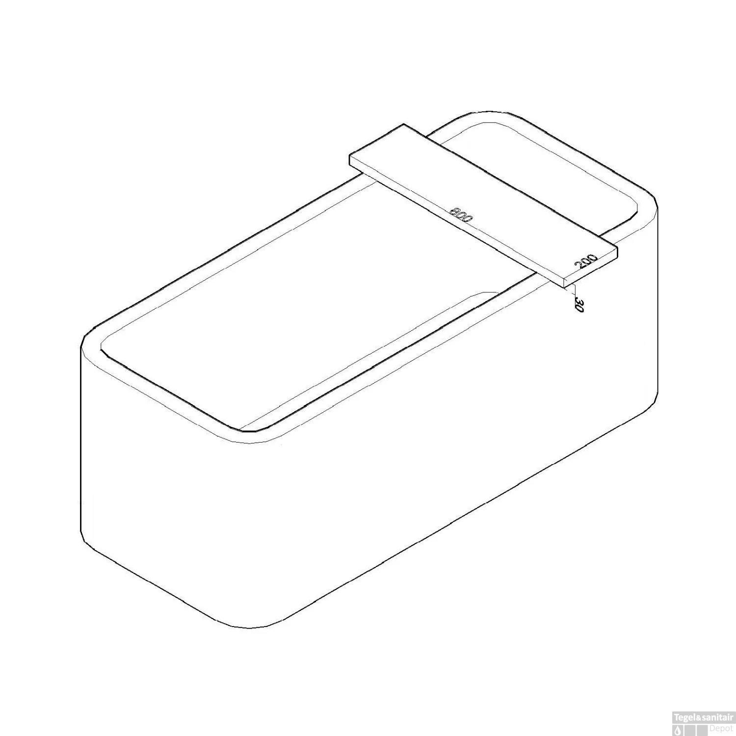 Badplank Wiesbaden Oak Strak 80x20x5 Cm 3 Badplank Wiesbaden Oak Strak 80x20x5 Cm - Afbeelding 3