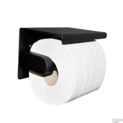 Toiletrolhouder Met Plateau Boss & Wessing RVS Mat Zwart