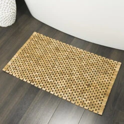 Badmat Sealskin Woodblock Teak 90x52 Cm Bruin