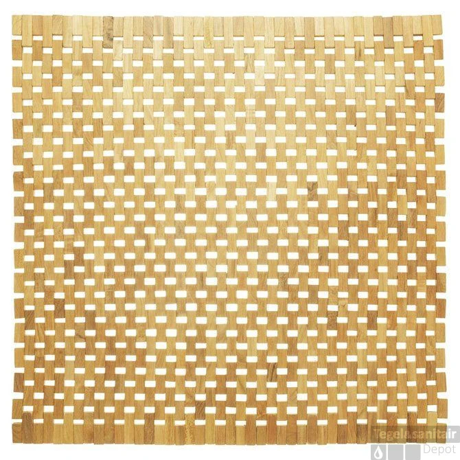 SEALSKIN Badmat Woodblock Teak 60x60 Cm Bruin 2 SEALSKIN Badmat Woodblock Teak 60x60 Cm Bruin - Afbeelding 2