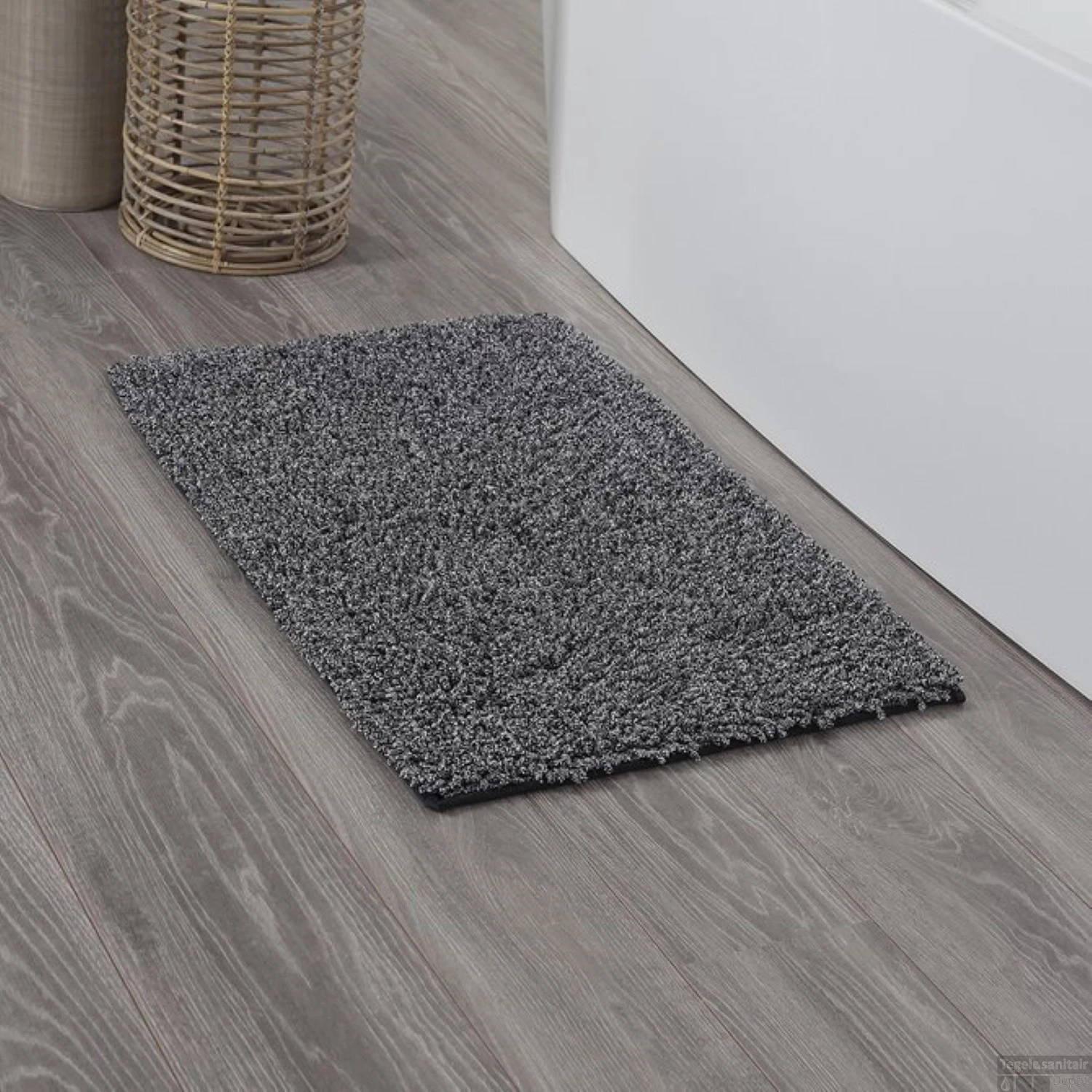 SEALSKIN Badmat Misto Chenille Katoen 90x60 Cm Zwart 1 SEALSKIN Badmat Misto Chenille Katoen 90x60 Cm Zwart