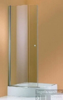 Huppe 501 Design Kwartronde Draaideur Helft 90x190 R50 Matzilver-helder Glas