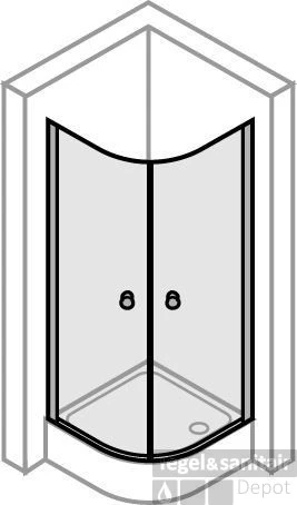 Huppe 501 Design Kwartronde Draaideur Helft 90x190 R50 Matzilver-helder Glas 2 Huppe 501 Design Kwartronde Draaideur Helft 90x190 R50 Matzilver-helder Glas - Afbeelding 2