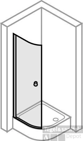 Huppe 501 Design Kwartronde Draaideur Helft 90x190 R50 Matzilver-helder Glas 3 Huppe 501 Design Kwartronde Draaideur Helft 90x190 R50 Matzilver-helder Glas - Afbeelding 3