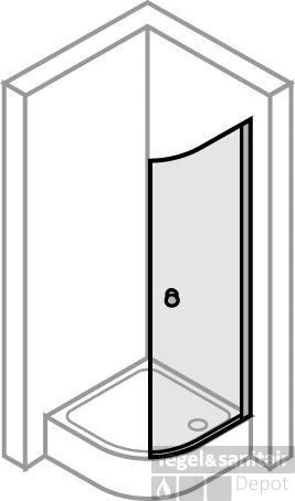 Huppe 501 Design Kwartronde Draaideur Helft 90x190 R50 Matzilver-helder Glas 4 Huppe 501 Design Kwartronde Draaideur Helft 90x190 R50 Matzilver-helder Glas - Afbeelding 4