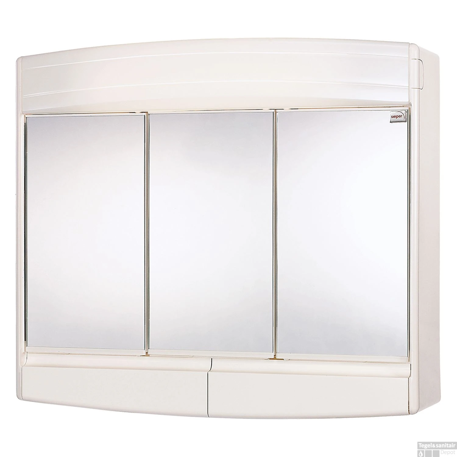 Spiegelkast Differnz Topas Eco Met 3 Deuren En Verlichting 53x60x18 Cm Wit 1 Spiegelkast Differnz Topas Eco Met 3 Deuren En Verlichting 53x60x18 Cm Wit