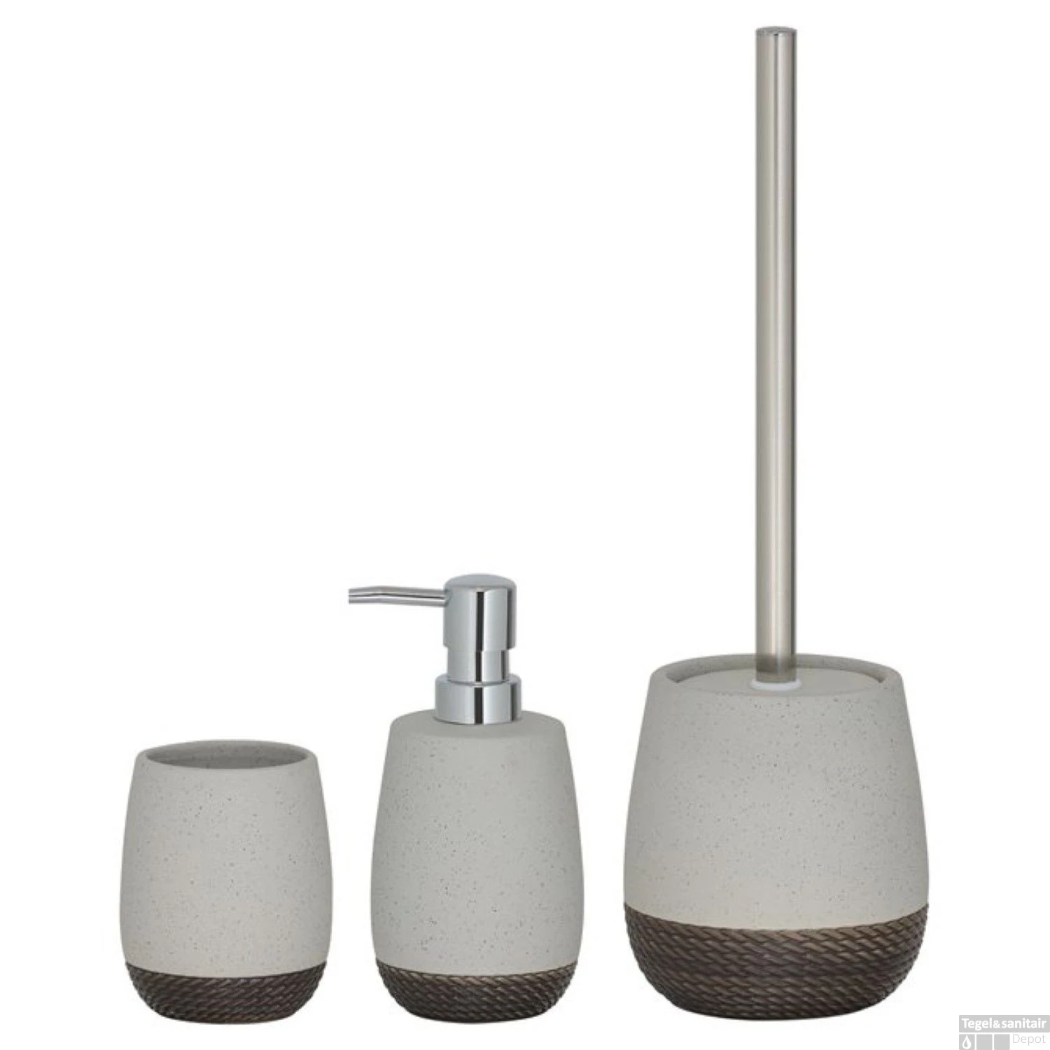 Tandenborstelbeker Vrijstaand Sealskin Braid Grijs 4 Tandenborstelbeker Vrijstaand Sealskin Braid Grijs - Afbeelding 4