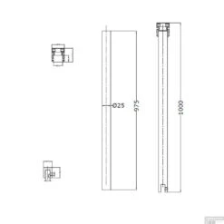 Plafond Stabilisatiestang Best Design Black Plafond Zwart 100cm Inkortbaar -SEALSKIN Winkel 4004270.tek