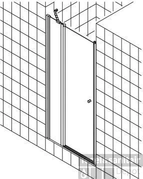 Kermi Ibiza Draaideur 100x185 Segment/scharnier Links Matzilver-helder Glas 2 Kermi Ibiza Draaideur 100x185 Segment/scharnier Links Matzilver-helder Glas - Afbeelding 2