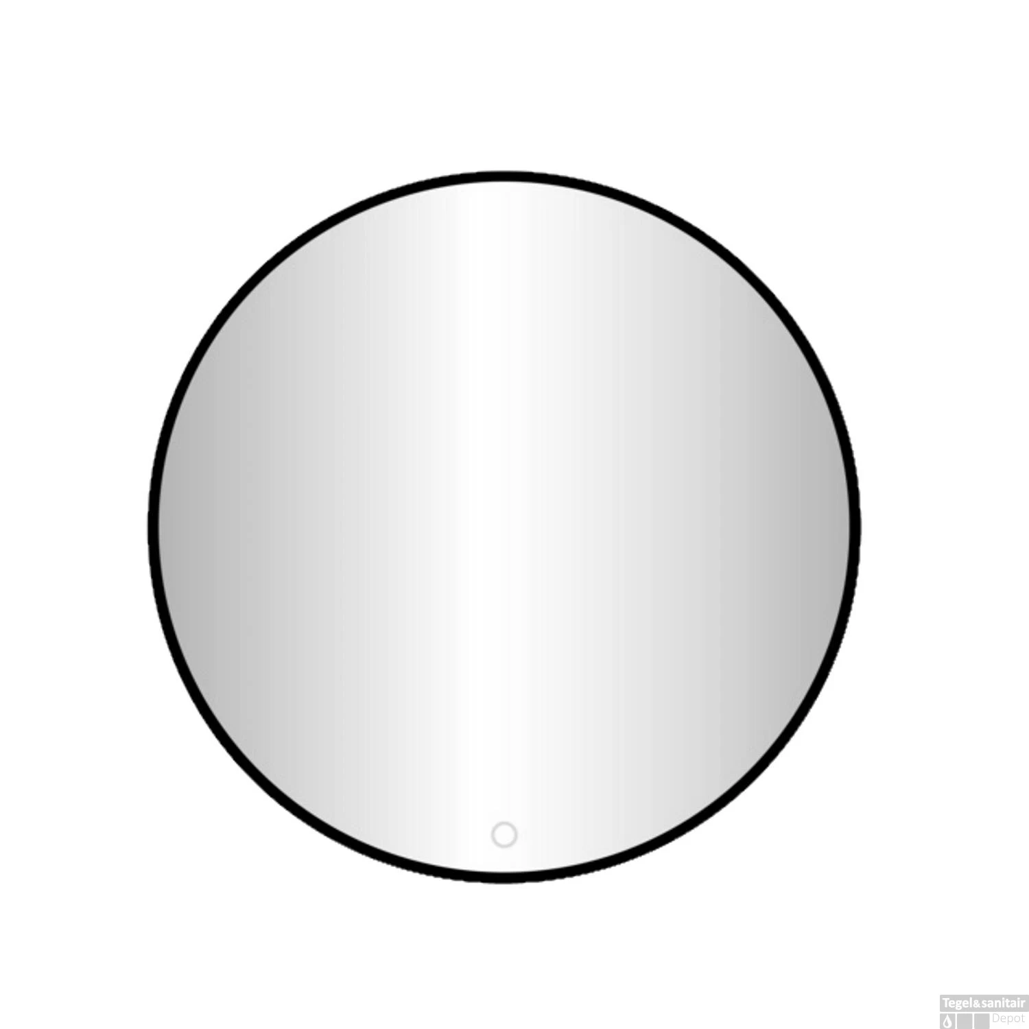 Badkamerspiegel Best Design Venetië Nero LED Verlichting 100x100 Cm Rond Mat Zwart