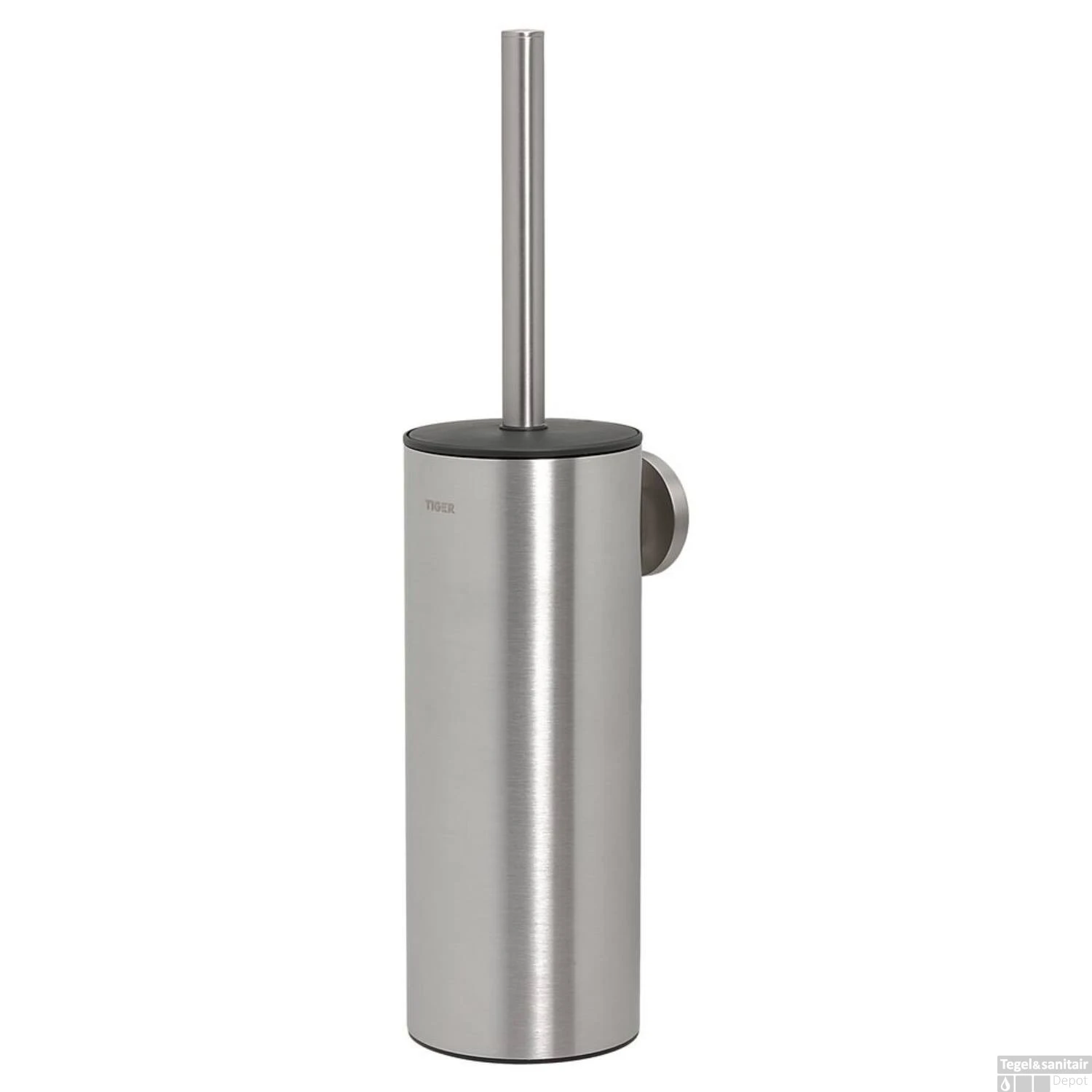 Tiger Noon Toiletborstel Met Houder Wandmodel RVS Geborsteld 9x11x38 Cm 1 Tiger Noon Toiletborstel Met Houder Wandmodel RVS Geborsteld 9x11x38 Cm