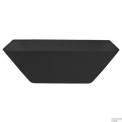 Semi-Vrijstaand Ligbad Best Design Borgh 180x85x55 Cm Solid Surface Mat Zwart