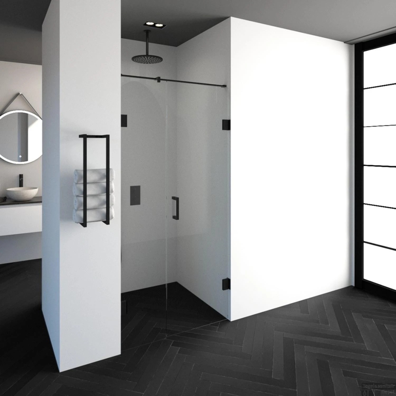 Nisdeur Compleet Just Creating Profielloos 2-Delig 100x200 Cm 40/60 Mat Zwart 2 Nisdeur Compleet Just Creating Profielloos 2-Delig 100x200 Cm 40/60 Mat Zwart - Afbeelding 2