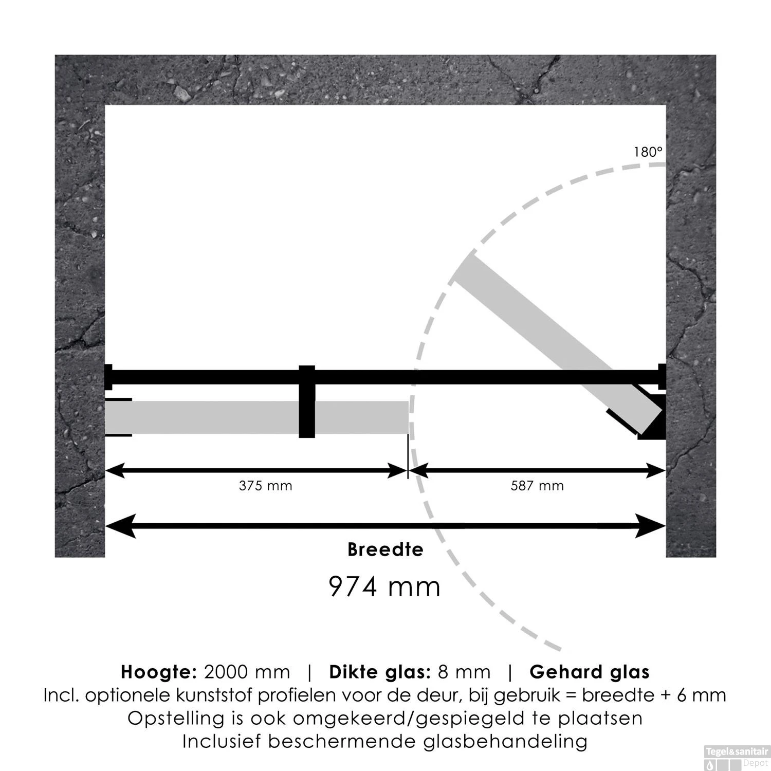 Nisdeur Compleet Just Creating Profielloos 2-Delig 100x200 Cm 40/60 Mat Zwart 10 Nisdeur Compleet Just Creating Profielloos 2-Delig 100x200 Cm 40/60 Mat Zwart - Afbeelding 10
