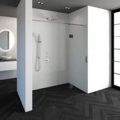 Nisdeur Compleet Just Creating Profielloos 2-Delig (Draaideur Bevestigd Op Inloopwand) 170x200 Cm 110/60 Chroom