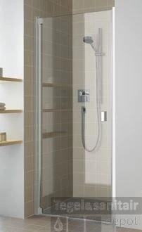 Kermi Raya Draaideur 1-dlg. 90 X 200 Cm. Links Op Douchevloer Matzilver-helder Glas