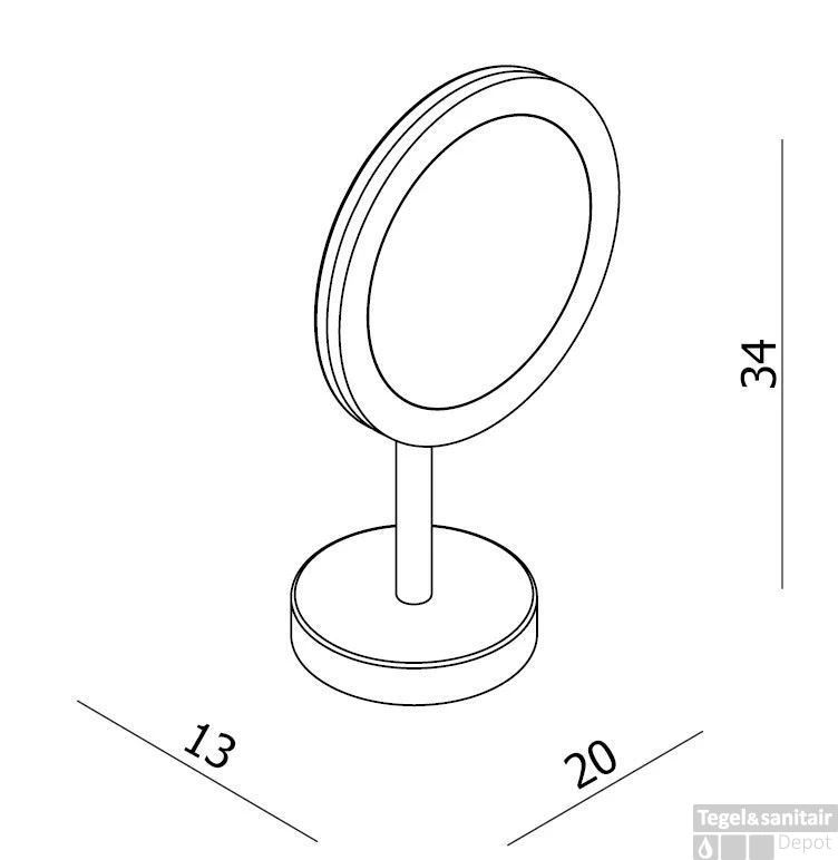 B&w-luxury Happy Cosmeticaspiegel Vrijstaand M/led Verl./schakelaar Chroom 2 B&w-luxury Happy Cosmeticaspiegel Vrijstaand M/led Verl./schakelaar Chroom - Afbeelding 2