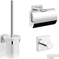 B&w-luxury Spicey Toiletset Met Haak - Closetrol En Borstelhouder Chroom