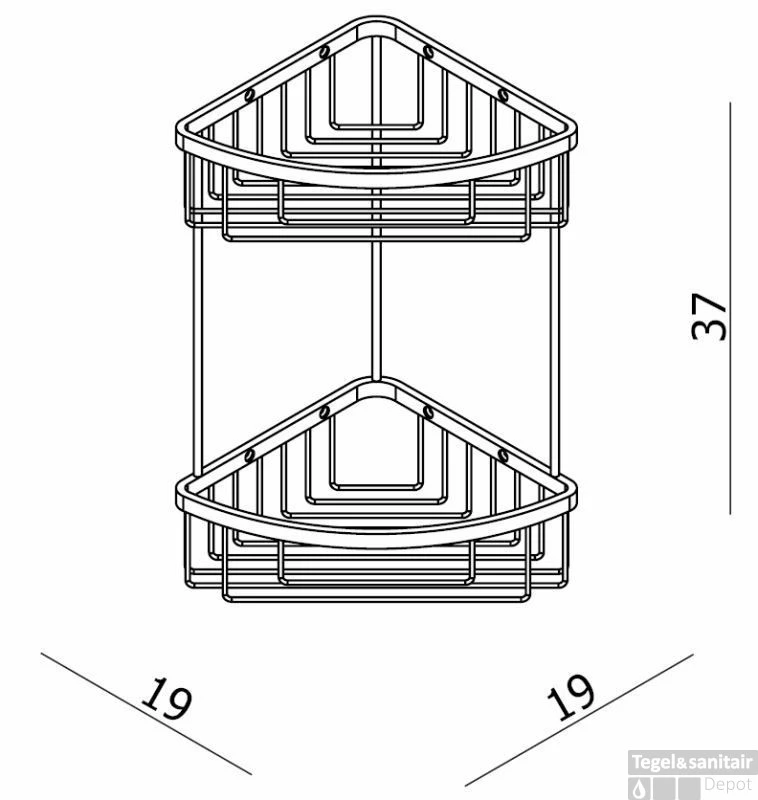 B&w-luxury Bold Spons-zeephouder Hoek Dubbel Chroom 2 B&w-luxury Bold Spons-zeephouder Hoek Dubbel Chroom - Afbeelding 2
