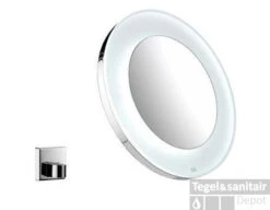 Emco Scheerspiegel Rond 26cm. Met Led Verl.batterij Chroom