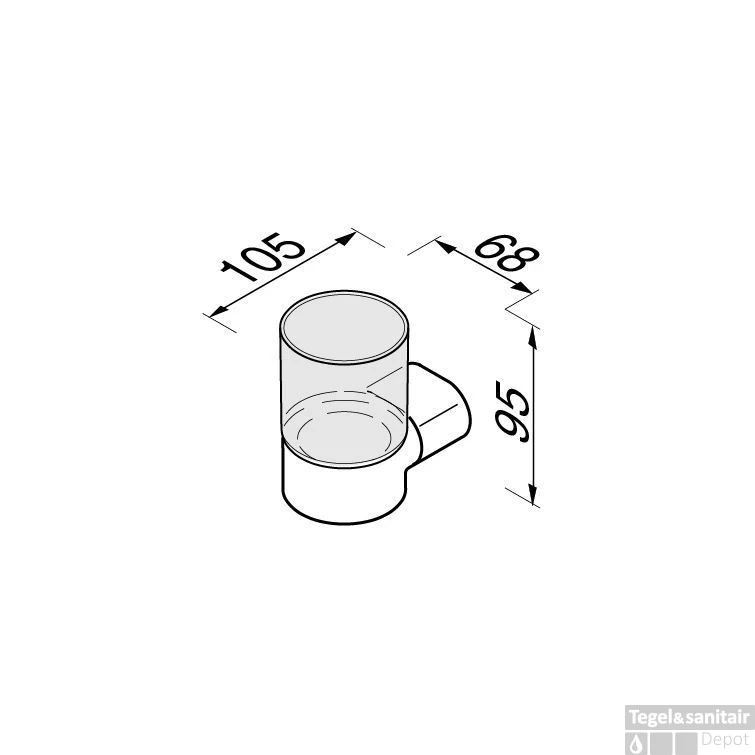 Glashouder Geesa Wynk Met Glas Chroom 1 Glashouder Geesa Wynk Met Glas Chroom