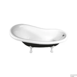 Vrijstaand Bad Sapho Retro 158x73x72 Cm Wit / Zwart Met Leeuwenpoten -SEALSKIN Winkel 72971 vrijstaand bad sapho retro 158x73x72 cm wit zwart met leeuwenpoten 2