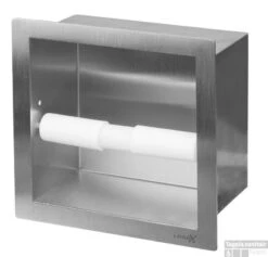 Looox Closed Closetrolhouder Inbouw Vierkant Rvs Geborsteld