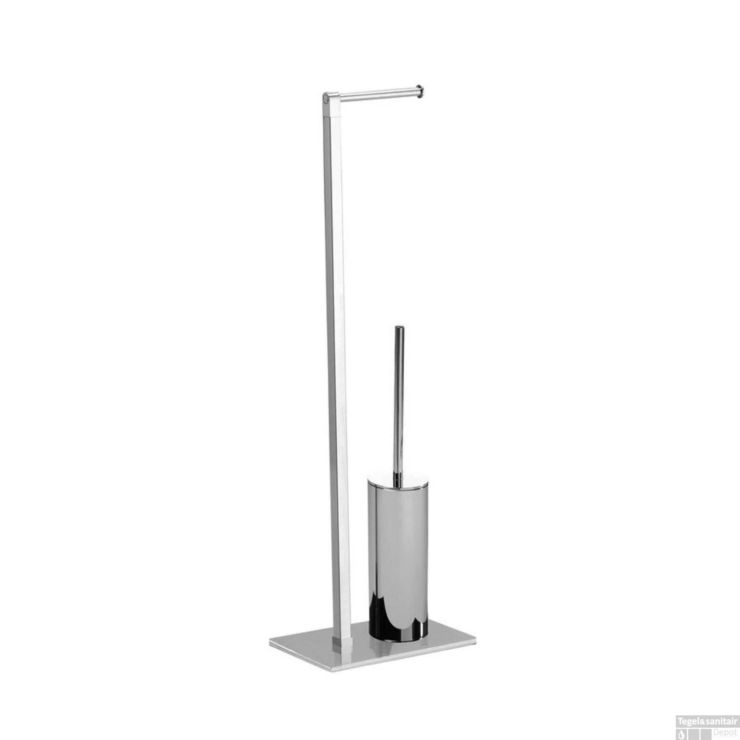 Toiletborstelhouder Sapho Gedy Vrijstaand Met Toiletrolhouder Rechthoekig Chroom