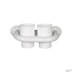 Dubbele Bekerhouder Sapho Aqualine Hangend Wit