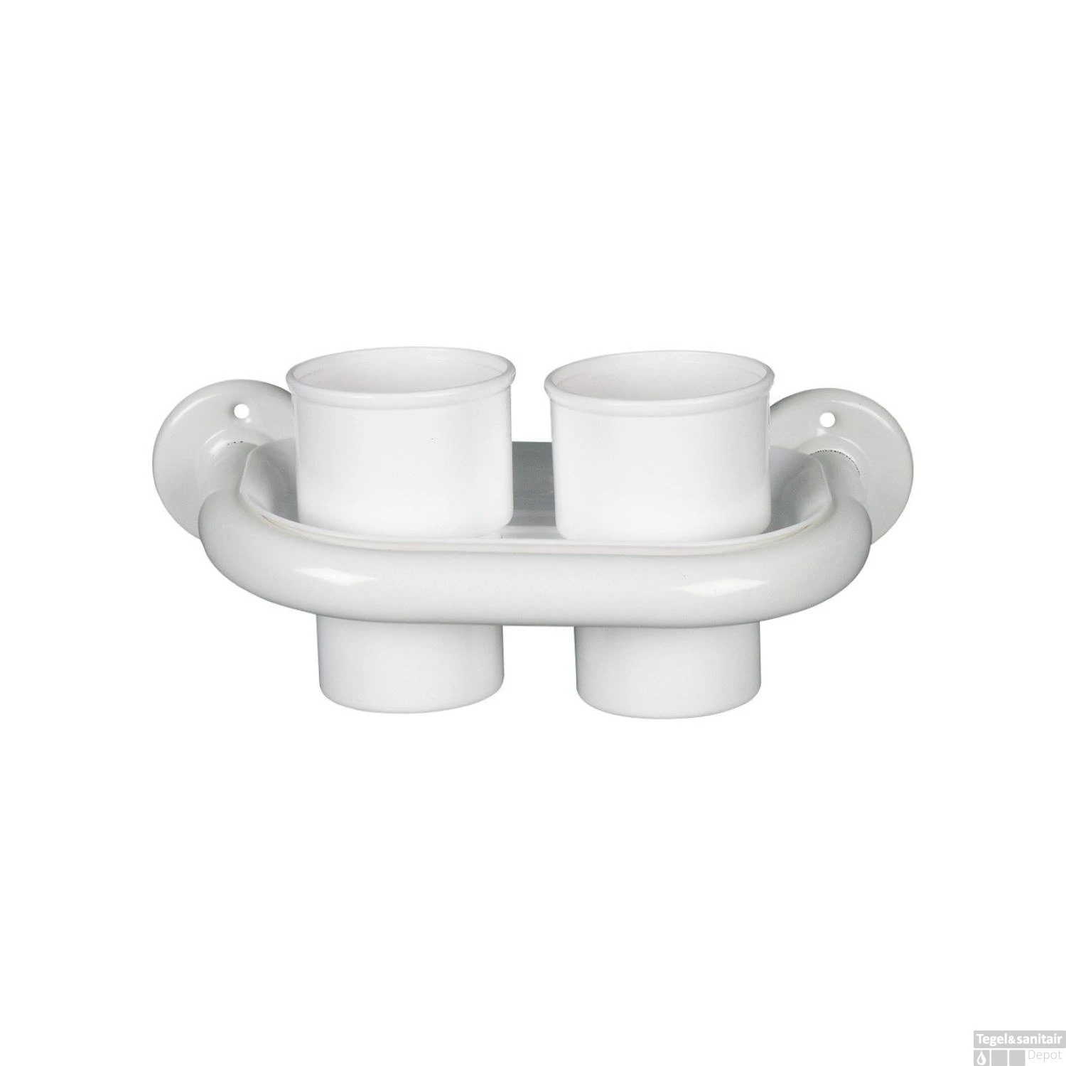 Dubbele Bekerhouder Sapho Aqualine Hangend Wit 1 Dubbele Bekerhouder Sapho Aqualine Hangend Wit