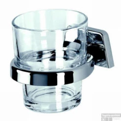 Geesa Standard Collection Glashouder Met Gehard Glas Chroom