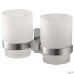 Glashouder Dubbel Haceka Mezzo Tec Mat Chroom