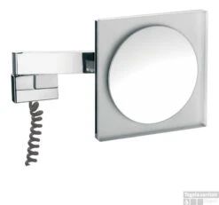 Emco Asis Scheerspiegel Vierkant 22 Cm. Led Verlichting X5 Chroom