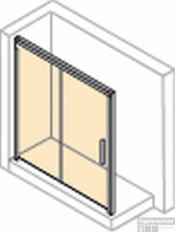 Huppe Design Pure Gts 1-dlg.schuifdeur 130x200cm.links Vast Segment Matzilver-helder Glas