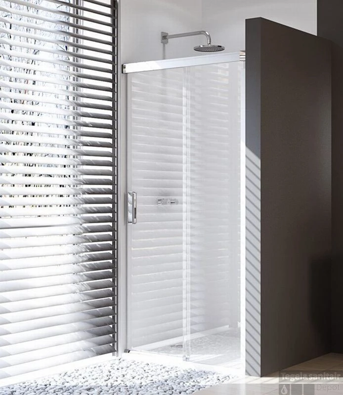 Huppe Design Pure Schuifdeur Rechts 170x200 Cm. Met Vast Paneel Matzilver-helder Glas 2 Huppe Design Pure Schuifdeur Rechts 170x200 Cm. Met Vast Paneel Matzilver-helder Glas - Afbeelding 2