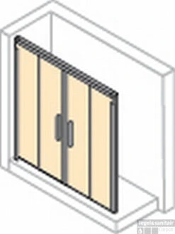 Huppe Design Pure Gtn 2-dlg. Schuifdeur 180x190cm.met Vast Segment Matzilver-helder Glas