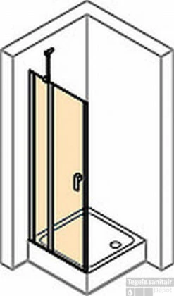 Huppe Design Pure Draaideur 90 X 190 Cm. Met Segment Matzilver-helder Glas