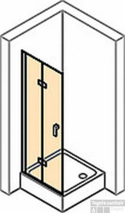 Huppe Design Pure 2-delige Vouwdeur Sft Links 90 X 200 Cm. Matzilver-antiplaque Glas