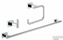 Grohe Essentials Cube Accessoireset 3-in-1 (haak-handdh.-rolh.z/klep) Chroom