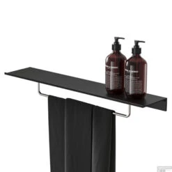 Planchet Met Handdoekrek Geesa Leev 60 Cm Zwart Chroom