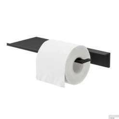 Planchet Met Toiletrolhouder Zonder Klep Geesa Leev 28 Cm Zwart