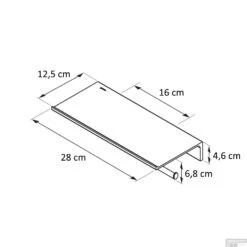 Planchet Met Toiletrolhouder Zonder Klep Dubbel Geesa Leev 28 Cm Zwart Chroom -SEALSKIN Winkel 918212 02 280 tekening