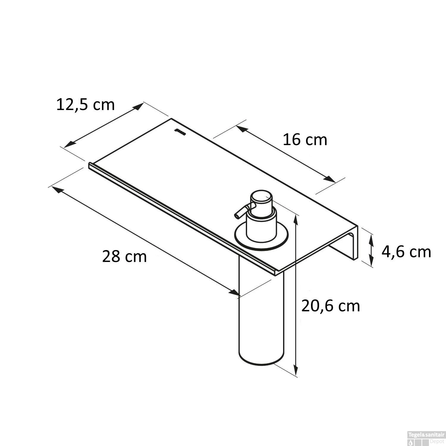Planchet Met Zeepdispenser 200 Ml En Handdoekhaak Geesa Leev 28 Cm RVS Geborsteld Zwart 6 Planchet Met Zeepdispenser 200 Ml En Handdoekhaak Geesa Leev 28 Cm RVS Geborsteld Zwart - Afbeelding 6