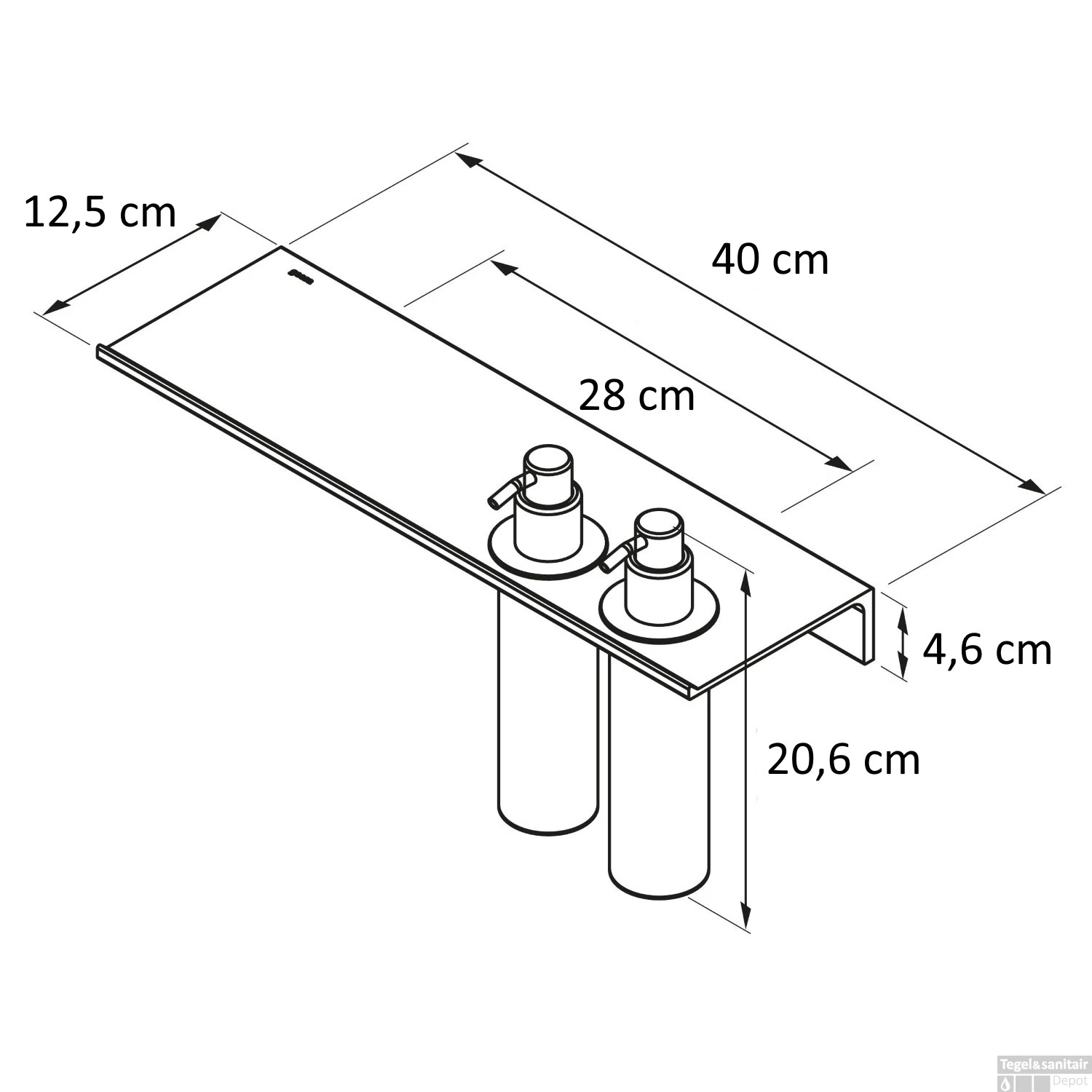 Planchet Met Dispenser Multi Geesa Leev 40 Cm 200 Ml Zwart 2 Planchet Met Dispenser Multi Geesa Leev 40 Cm 200 Ml Zwart - Afbeelding 2